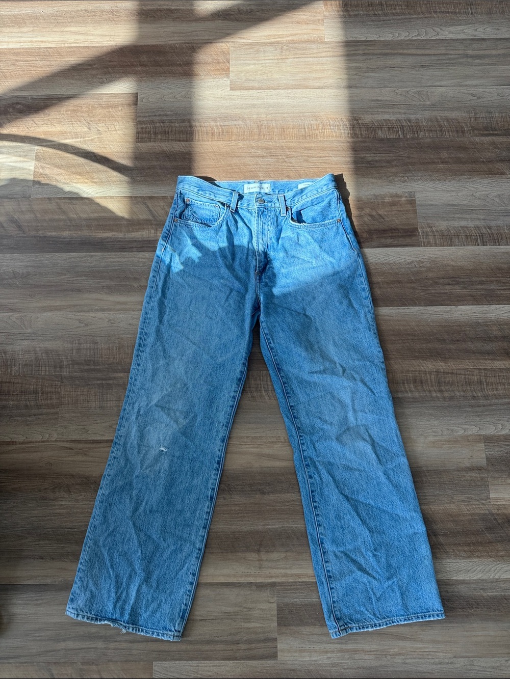 Denim Forum Light Blue Straight-Leg Jeans